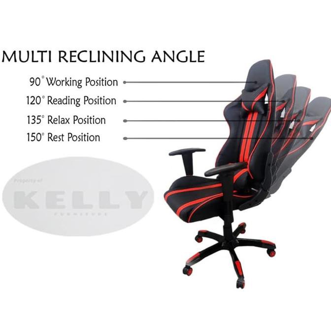 Kursi Gaming/Kursi Game + Bantalan/Gaming Chair - Biru