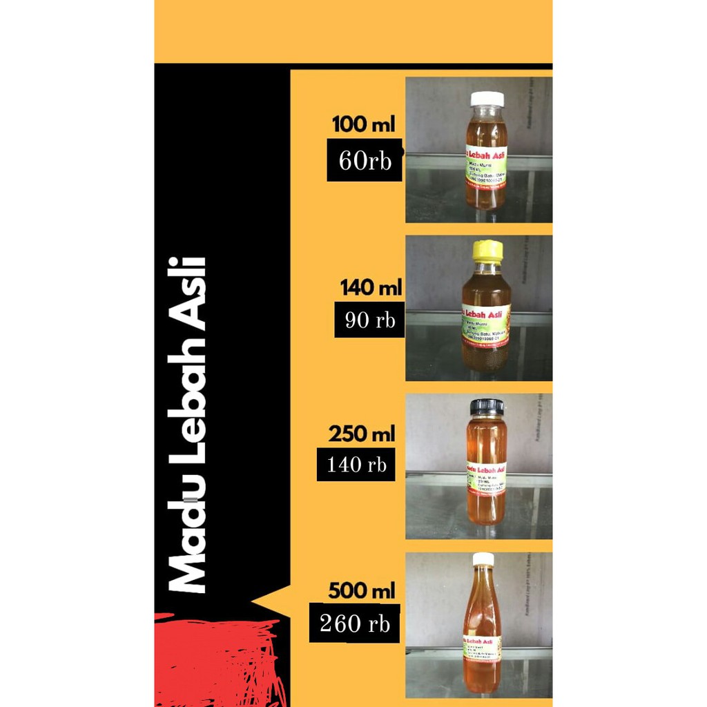 

Madu Lebah Murni 100% Original (Dari Gunung Batu , Tanjung Kalsel)
