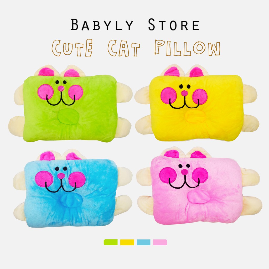  Bantal  tidur bayi lembut  anti peang bentuk Kucing Shopee 