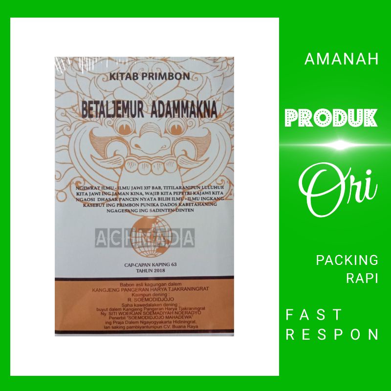 Kitab Primbon Betaljemur Adammakna Adamakna Bahasa Jawa