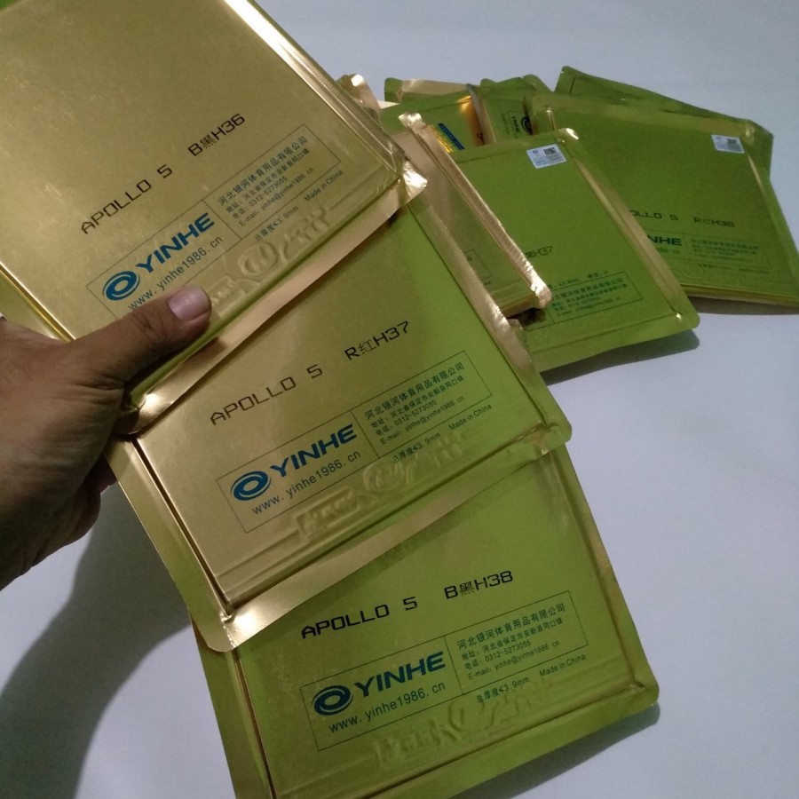 PAKET KARET PINGPONG TENIS MEJA YINHE APOLLO 5 CRAZY SPIN + WBG LOKAL