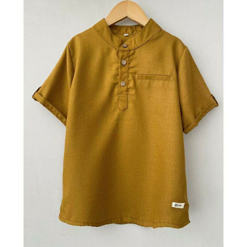 Baju Koko Anak Warna Kuning Kunyit 1-5 Tahun