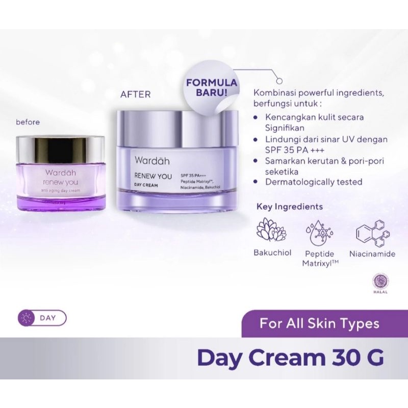 WARDAH Renew You Anti Aging Day dan Night Cream 30 g