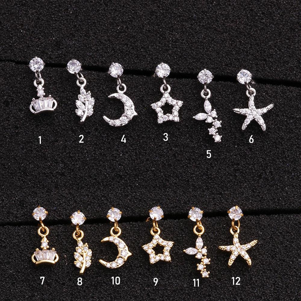 Tindik Tulang Rawan Nanas Tragus 12gaya Aksesoris Ears Stud Helix Anting Tulang Telinga