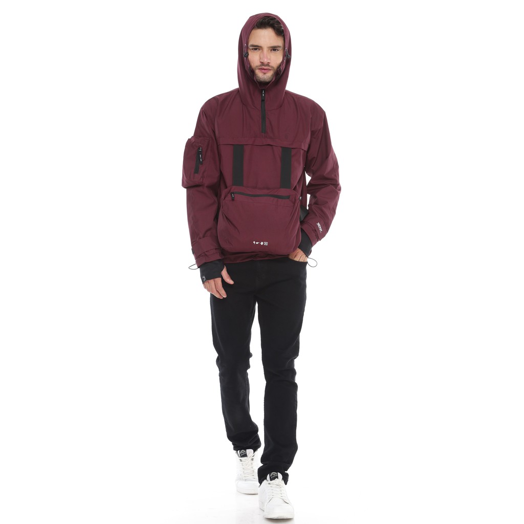 Kent Jaket Pria Outdoor Parka Gunung Cougle Belt Maroon