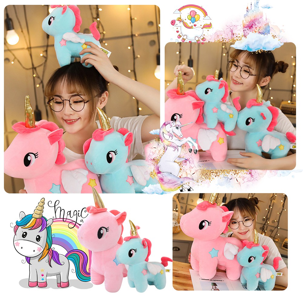 【TK】10/20/25cm Kawaii Unicorn Plush Toy Soft Stuffed Unicorn Soft Dolls Animal Horse Toys For Children Girl Pillow Birthday Gifts