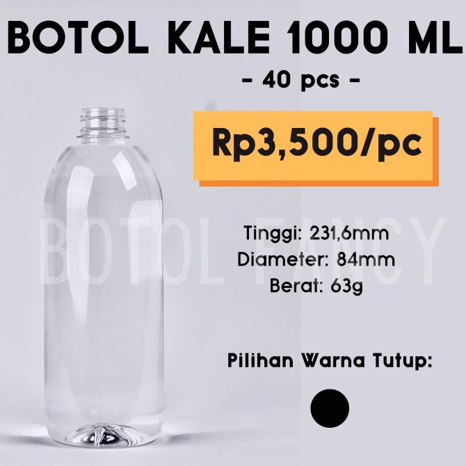 Botol Kale 1000 ml / Botol Kopi / Botol Jus / Botol 1000ml 40 pcs