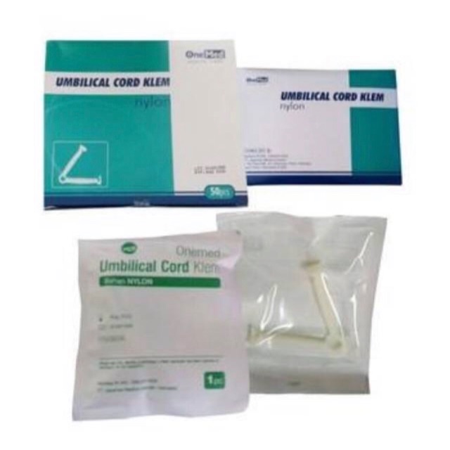 Umbilical Cord Klem Nylon Onemed 1 box isi 50 pcs