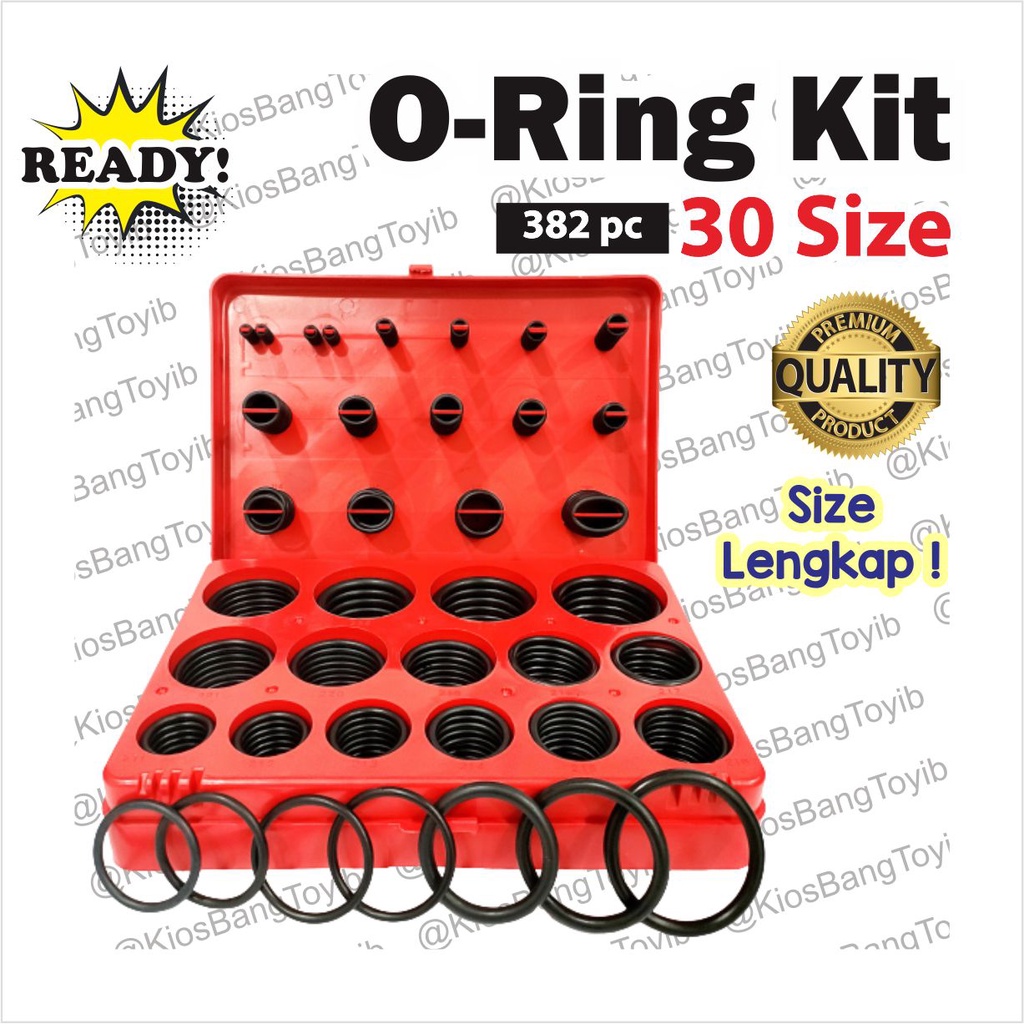 Oring O-Ring Seal Kit Karet Rubber Sparepart  Seal Tightening Assortment Oil 30 Size 382pc (OK311)