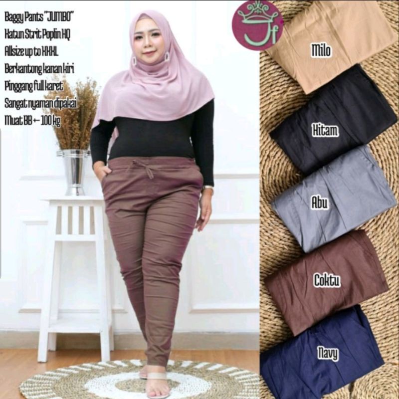 Celana Baggy Jumbo Stretch Premium/Celana Marsya Big Size