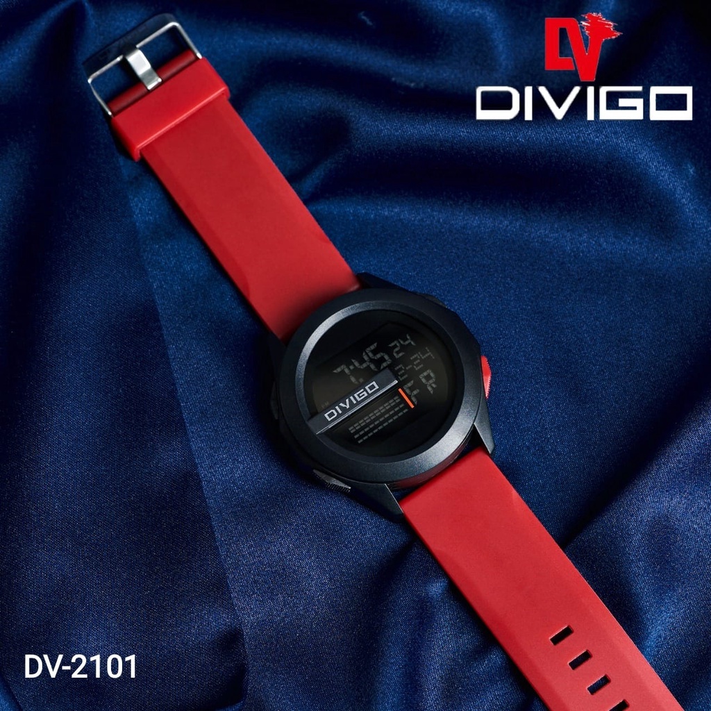 Jam Tangan Pria / DIVIGO DV-2101 Man / Jam Tangan Digital LED Original Water Resistant 3ATM