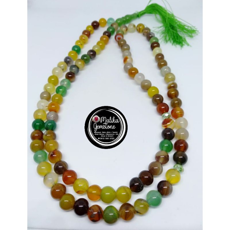 TASBIH BATU PANCAWARNA 99 BUTIR 8 MM 100% NATURAL