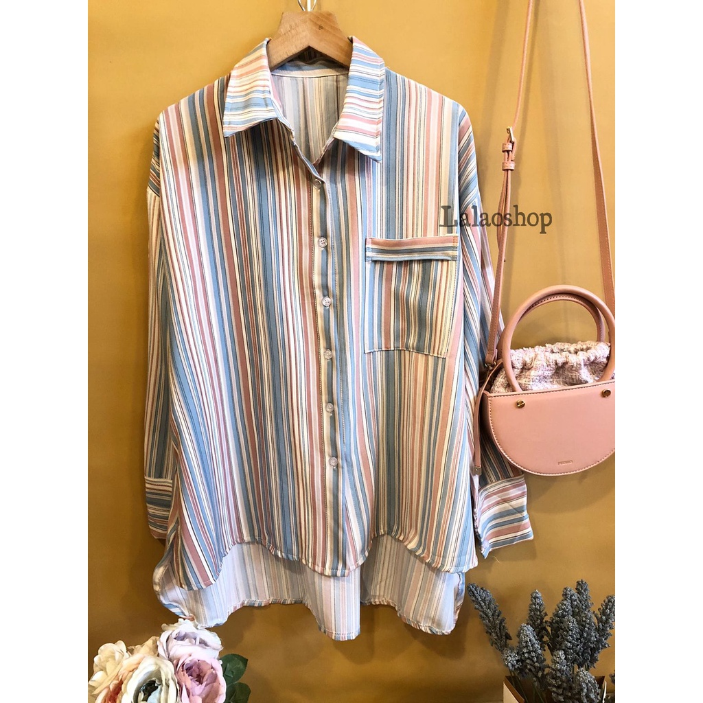 Cute Pastel Shirt (kemeja garis2 dengan warna pastel)