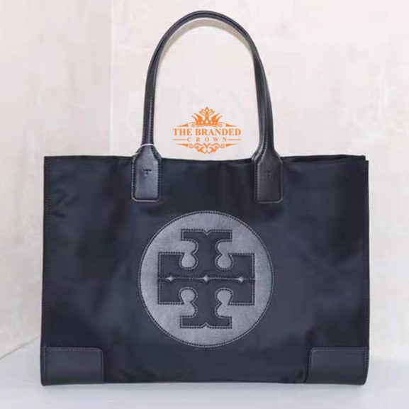 Tas Tory Burch 0078 Ella Nylon Top Handle Tote Black