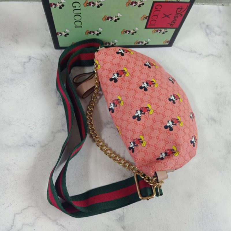 TAS GUCCI WAISTBAG MICKEY DISNEY PINK IMPORT