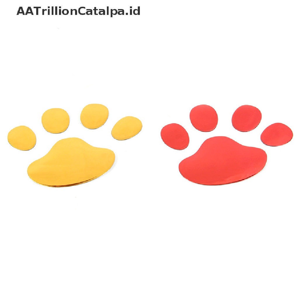 Aatrillioncatalpa 2pcs Stiker Motif Jejak Kaki Anjing 3D Untuk Dekorasi Mobilmotor