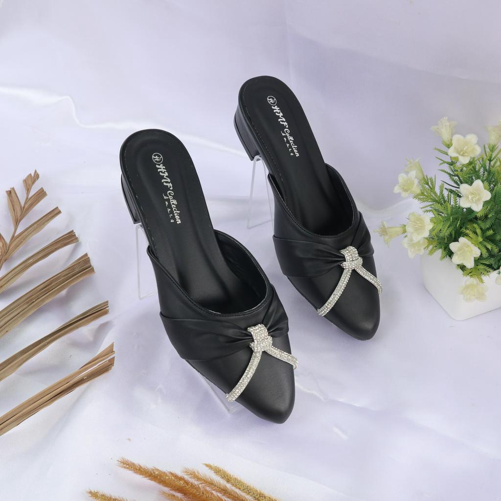 HMF Ikry Sepatu Heels Mules Wanita 3 cm MT13