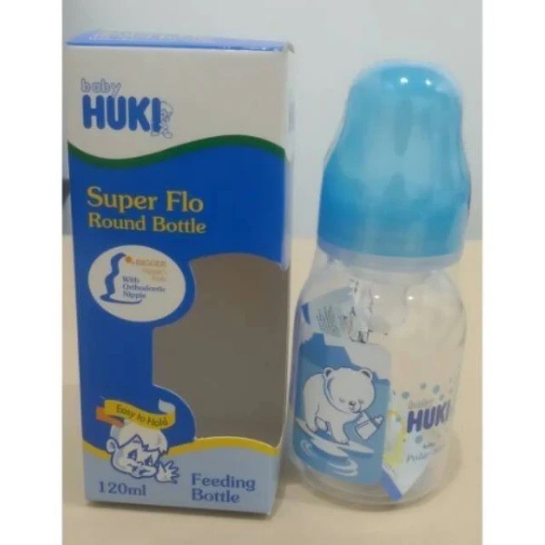 Huki Botol Susu Super Flo Round Bottle 120ml