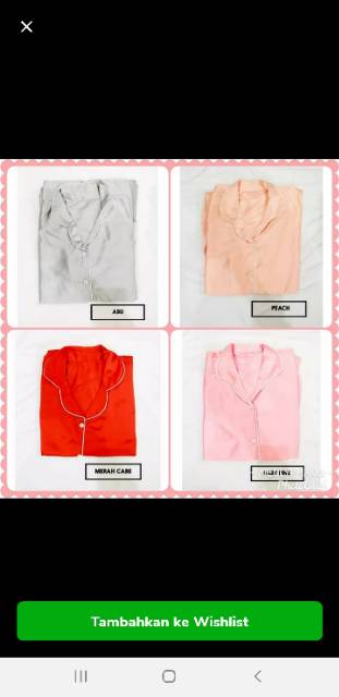 Baju tidur wanita cewe piyama satin silk tangan panjang murah pajamas  good quality