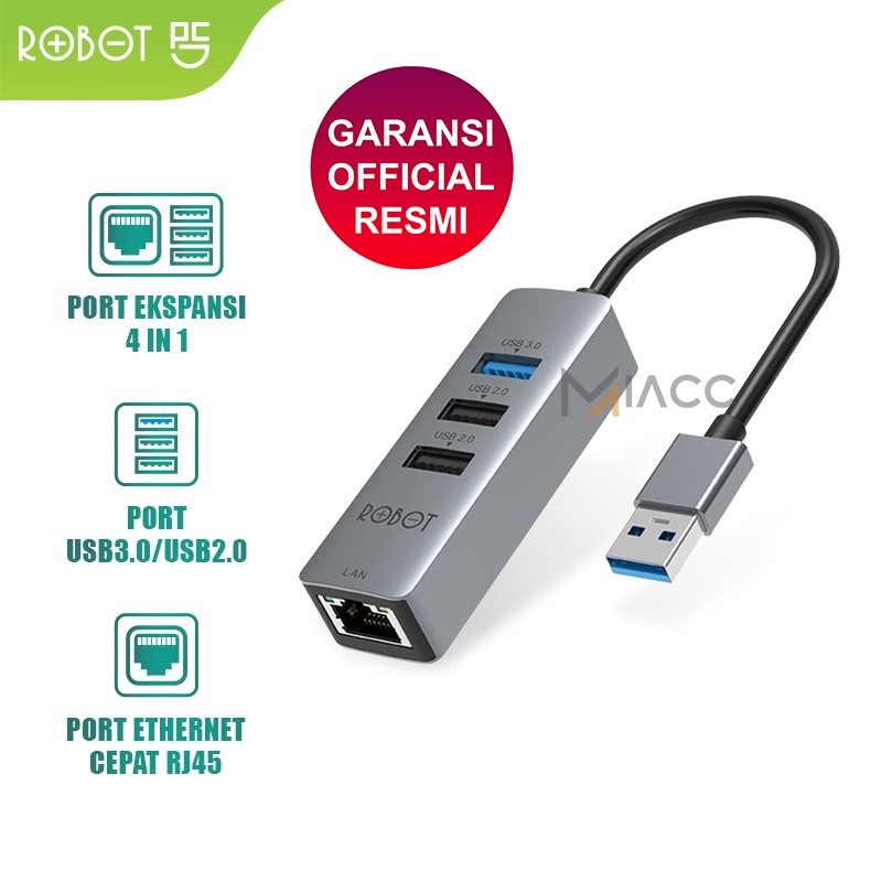 ROBOT 4 in 1 Ethernet Adapter HEA100 Original - Garansi 1 Tahun