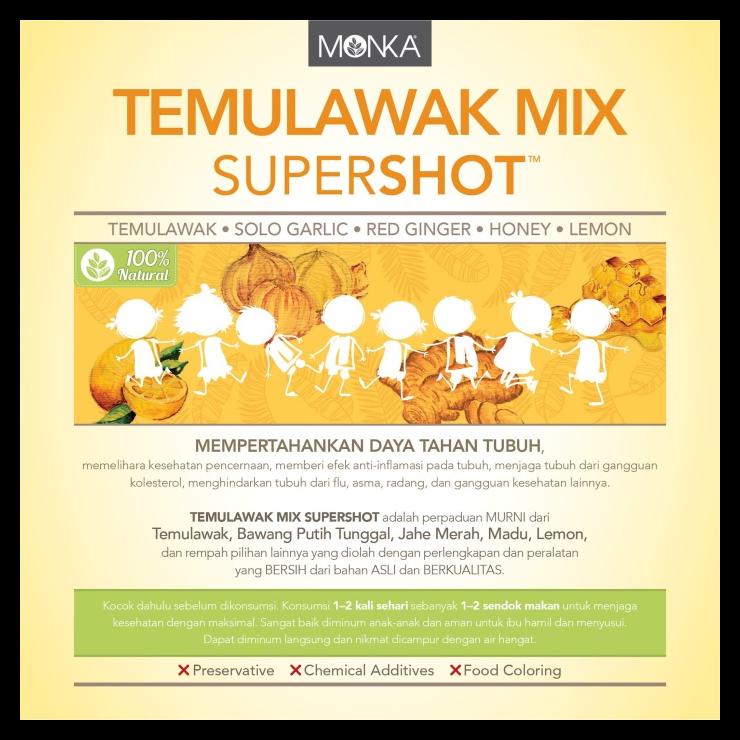 

DISKON TERBATAS !!! MONKA TEMULAWAK MIX SUPERSHOT TANPA GULA JAMU ANAK TERLARIS