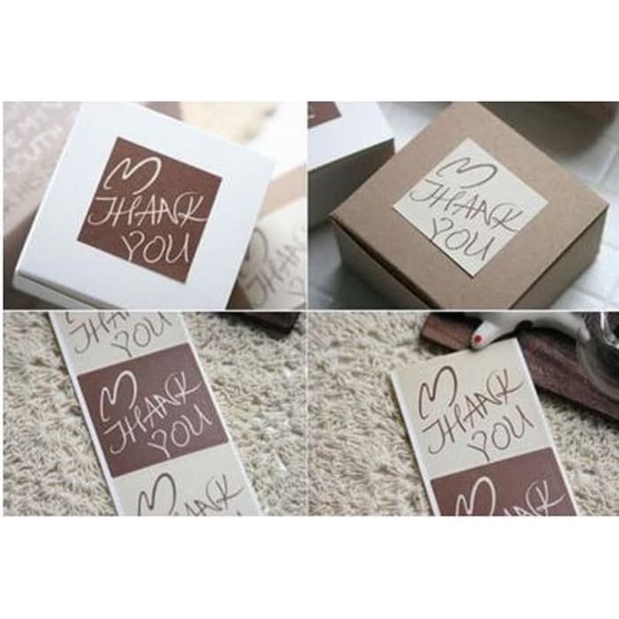 Paper Tags Sticker THANK YOU - Hand Letter Design (1sheet/6pcs)