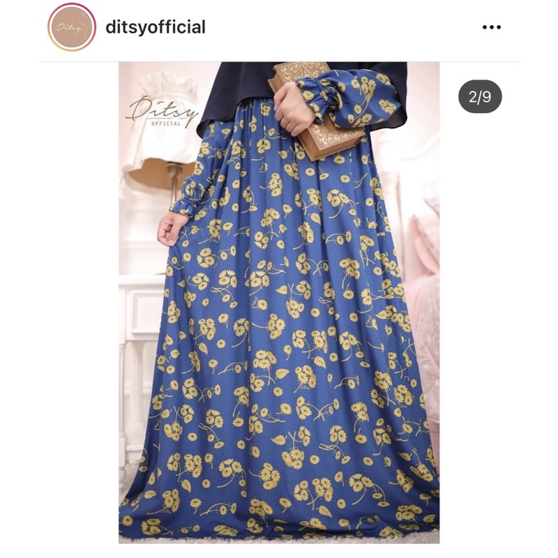 Bismillah ready soon Ditsy Edisi Maret Rueena Blue nightgown size M