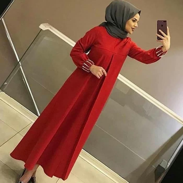 GAMIS SYARI ANNAJAH CAPUCCINO 900GR 110 140 ALLSIZE GAMIS SYARI BUSUI CADAR CREPE HQ POLOS MURAH I.