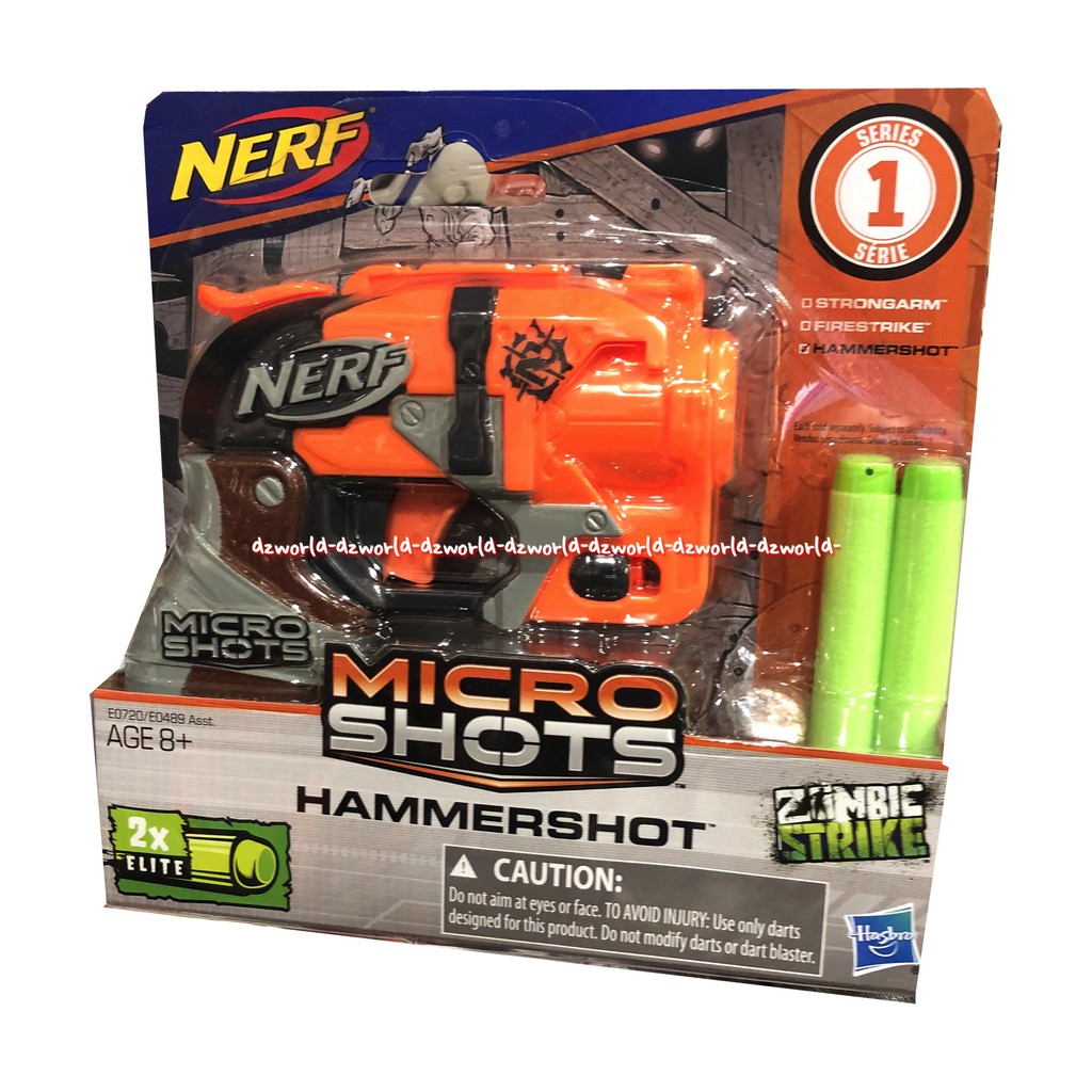 Nerf Micro Shots Firestrike 1Series Pistol Mainan Warna Orange Cokelat