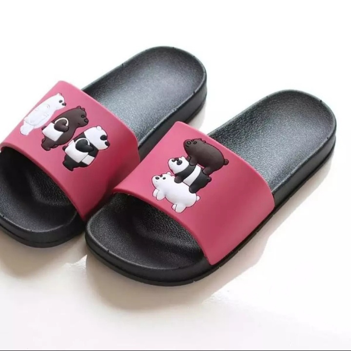 SANDAL SELOP KARET KARAKTER WE BEARS FAMILY PANDA BERUANG