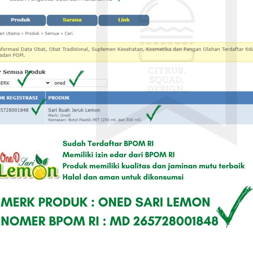 

【READY】 minuman segar sari lemon asli juice jus c 250ml oned murah