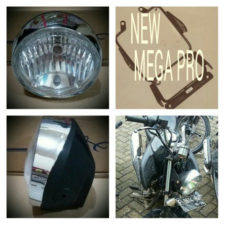 Spesial breket Lampu pesek honda Megapro new + lampu std 7in Tirev Terlaris