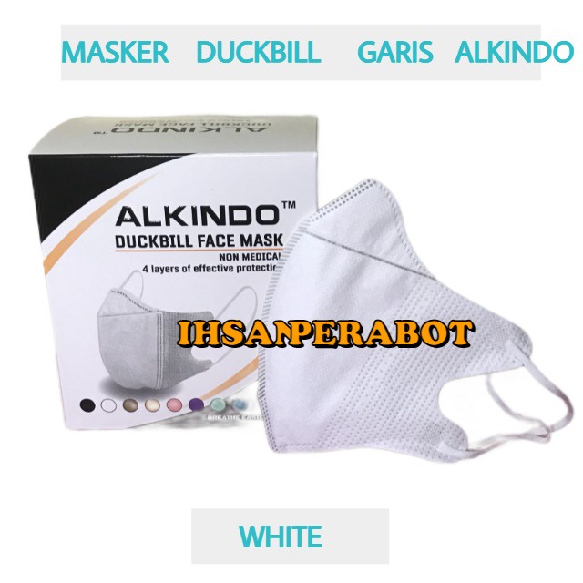 (isi 50pcs) Masker Duckbill Dewasa ALKINDO 3Ply / Duckbill Garis MOUSON Emboss 3 Ply Earloop