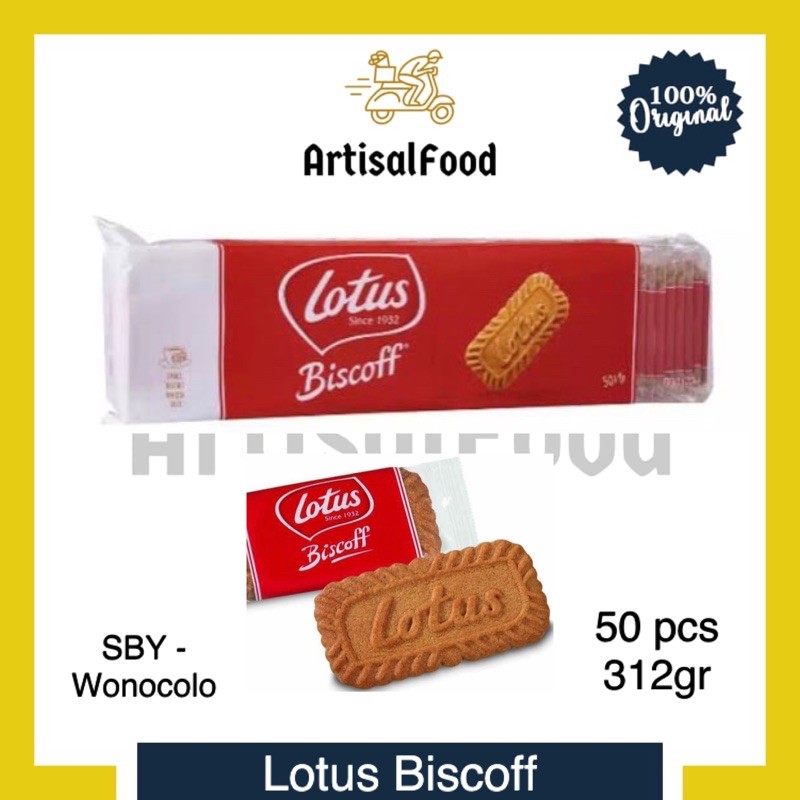 

LOTUS BISCOFF biskuit COKLAT BESAR 312gr per 50pcs ORI