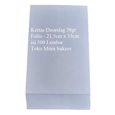 

Kertas Doorslag Putih 30gr Folio - 21.5cm x 33cm isi 500 Lembar