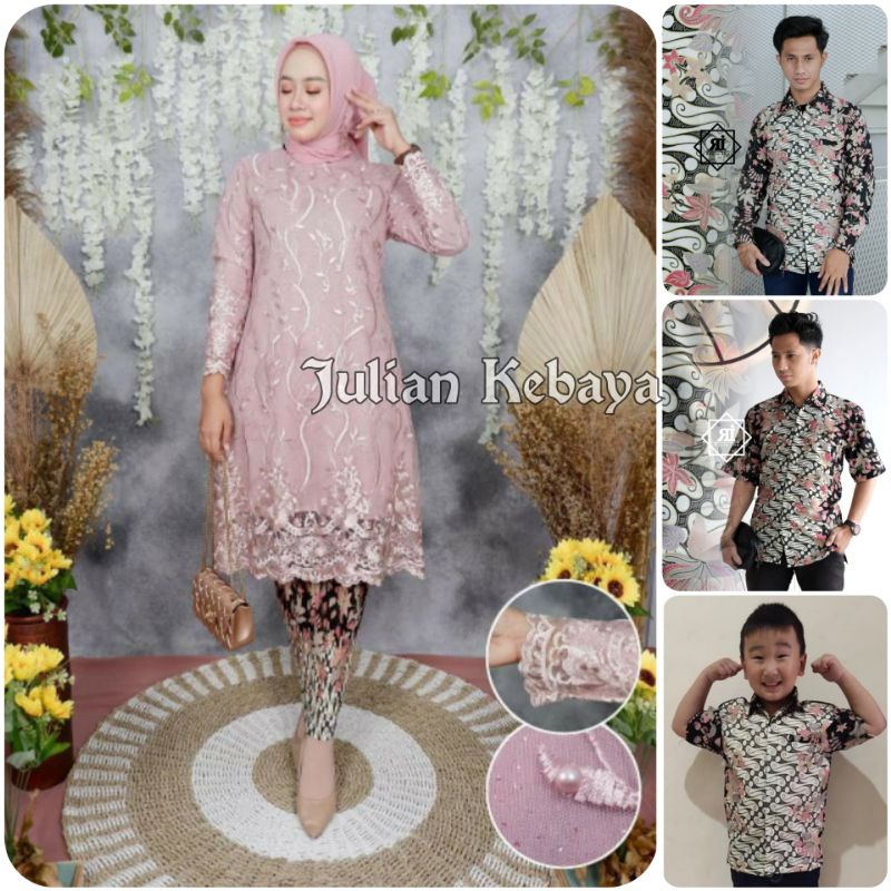 COUPLE KEBAYA BATIK TUNANGAN / COUPLE BATIK / BAJU BATIK COUPLE / SET BATIK COUPLE KELUARGA / KEBAYA