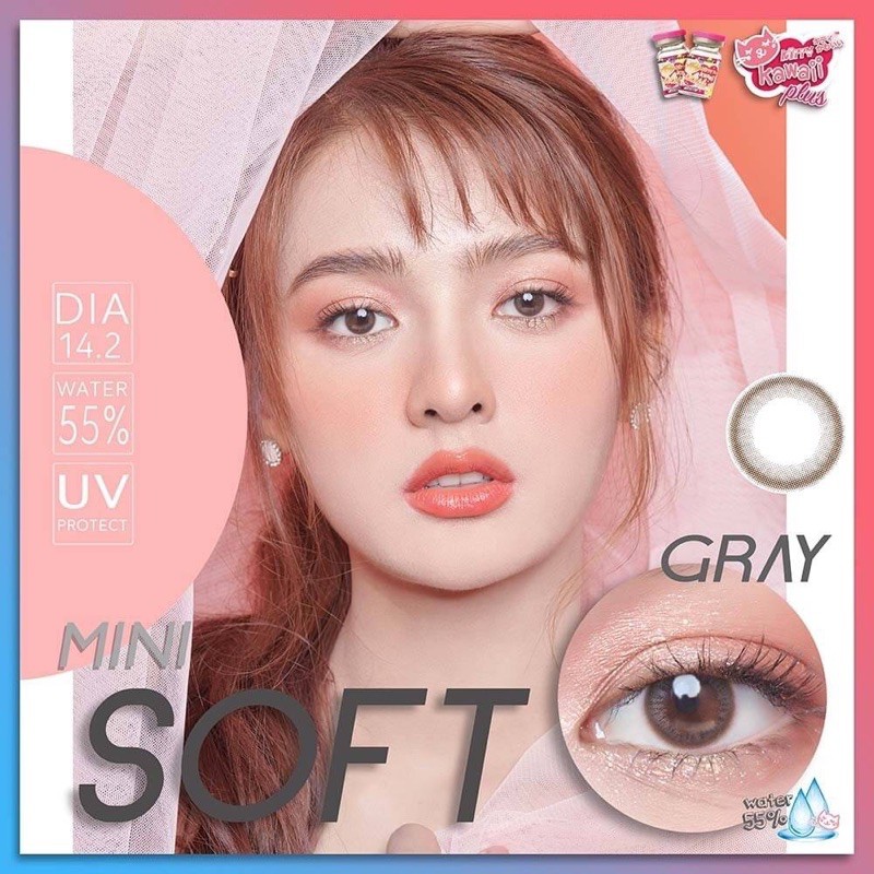 Softlens Kitty Kawaii Mini Soft Gray / Grey / Abu Normal Minus Beda Minus