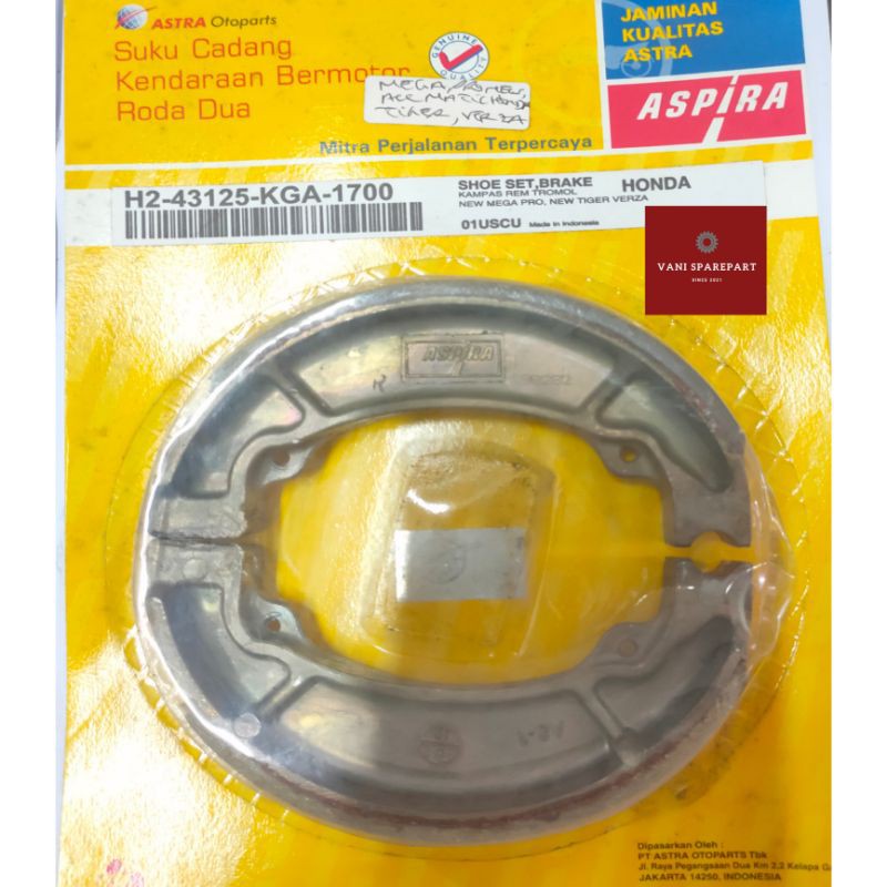 Kampas Rem Belakang Tromol Mega Pro New Tiger Verza KGA Aspira