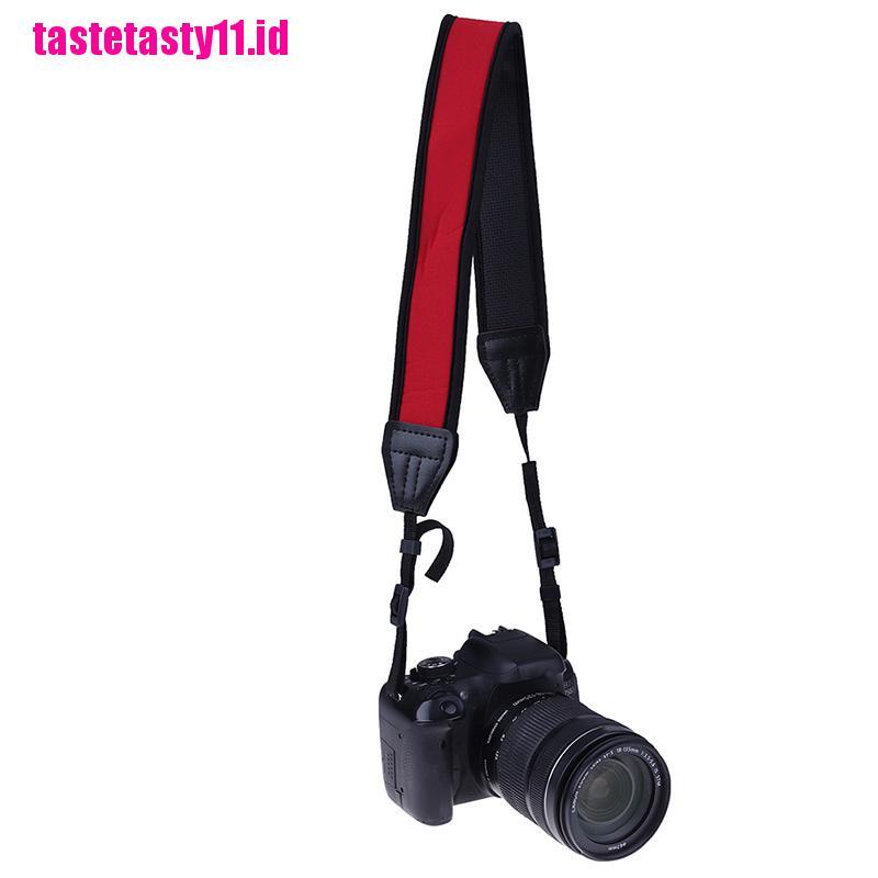 Tali Leher Bahan neoprene Anti Slip Warna Merah Untuk Kamera dslr canon nikon