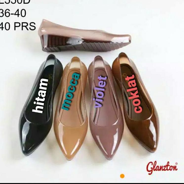 Diskon Promo R7P 550 Glanzton Sepatu Wanita Jelly Wedges Transparan K9 FJN
