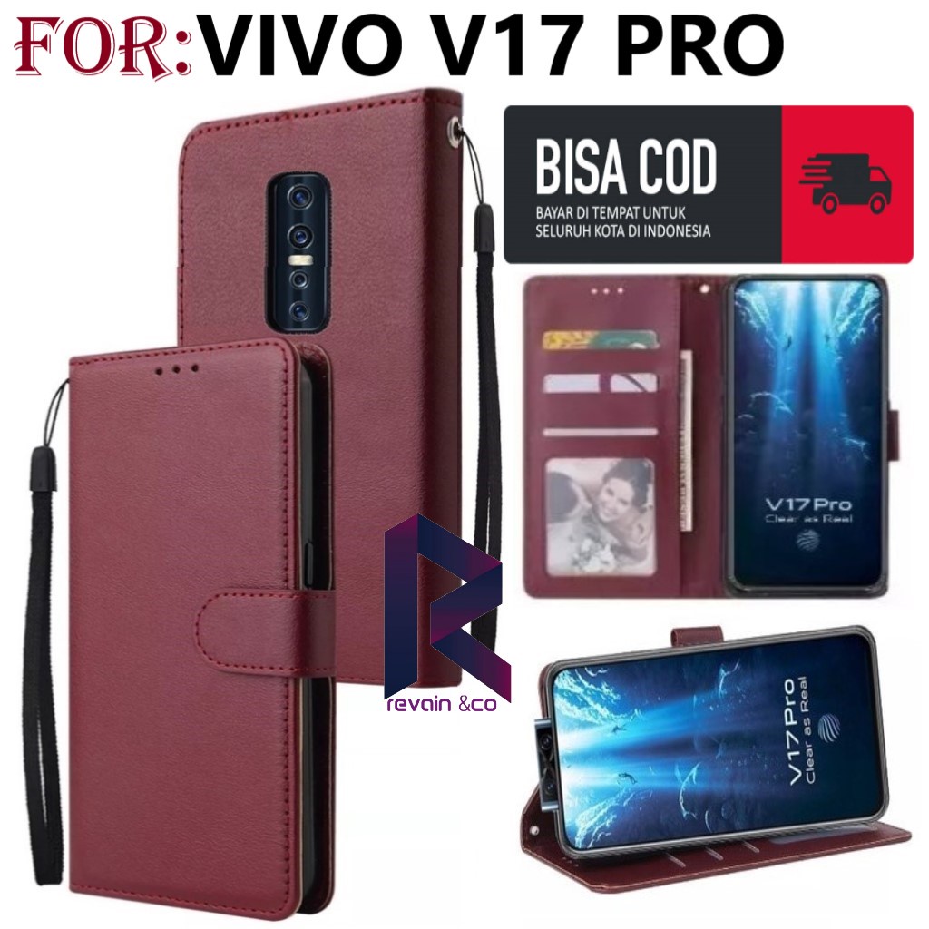 FLIP COVER VIVO V17 PRO CASING DOMPET FLIP WALLET LEATHER KULIT PREMIUM SARUNG BUKA TUTUP FLIP CASE VIVO V17 PRO