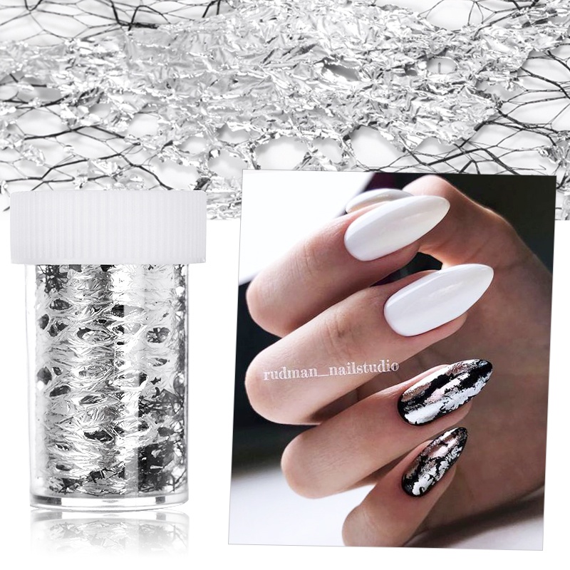 1 Pc 3D Mesh Stiker Kuku Emas Perak Net Line Tape on Nails Perekat Foil Sutra Nail Art Dekorasi Polandia Decals