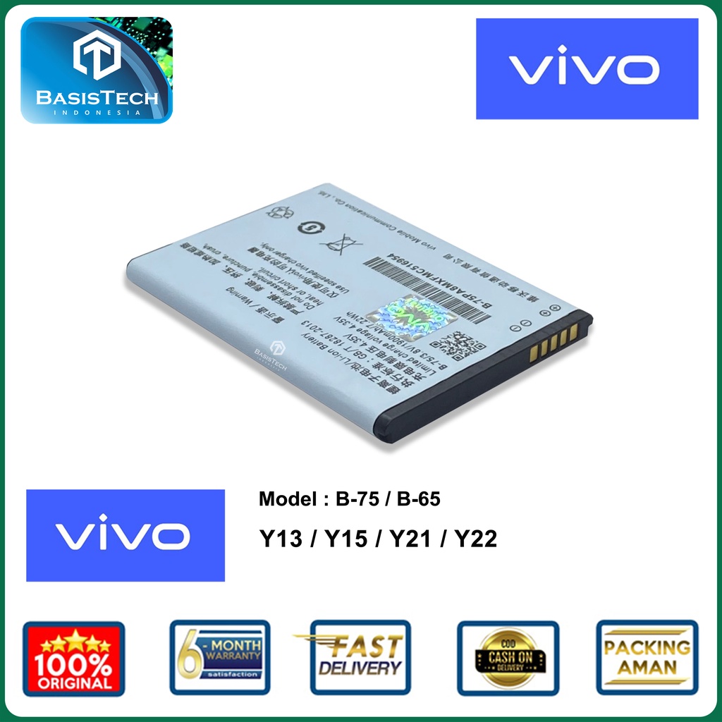 BATERAI VIVO Y21 Y15 Y22 Y13 - BK-B-65 - B-75 - ORI