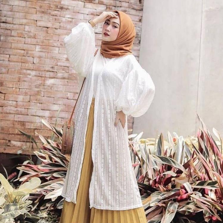 [KG186] Kardigan Brukat / Cardigan Brukat panjang /Cardigan Brocade /outer burkat panjang 2020