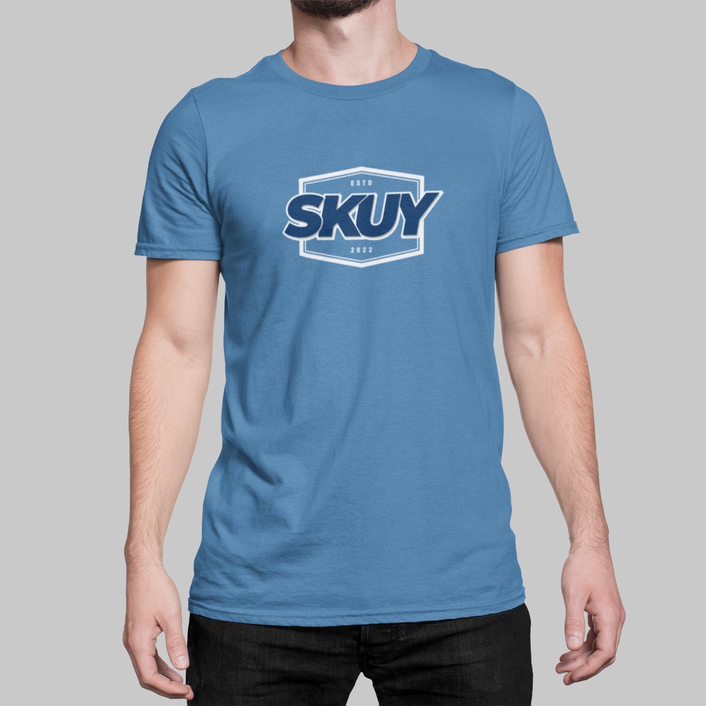 Skuy Kaos Ramdahan Dewasa Unisex Lengan Pendek Steel Blue Katun Combed 24s SKY41