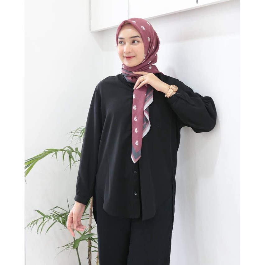 Kania basic Shirt Kemeja Wanita Casual Jumbo Baju Atasan Wanita Terbaru Ootd Remaja Kekinian Kemeja Polos