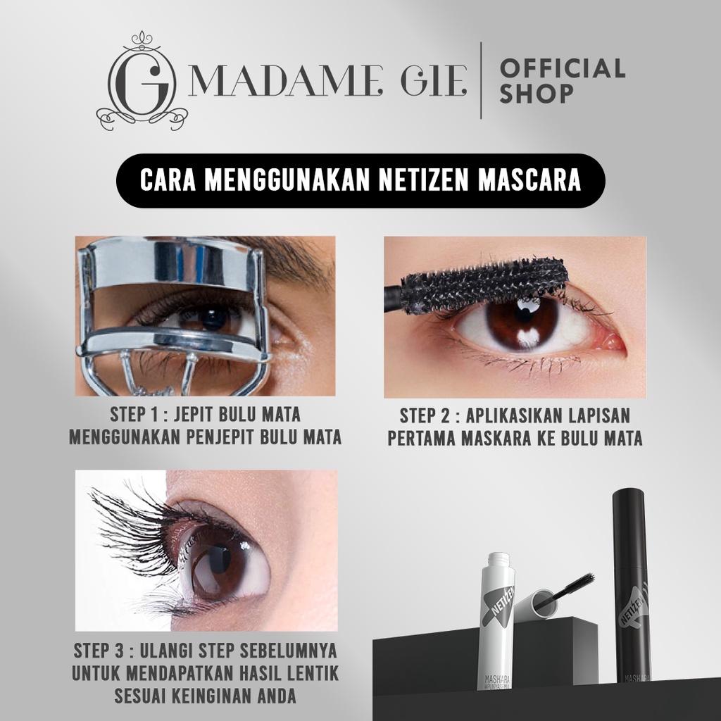 Madame Gie Mascara Netizen Make Up Maskara Tahan Air Tidak Menggumpal - Black