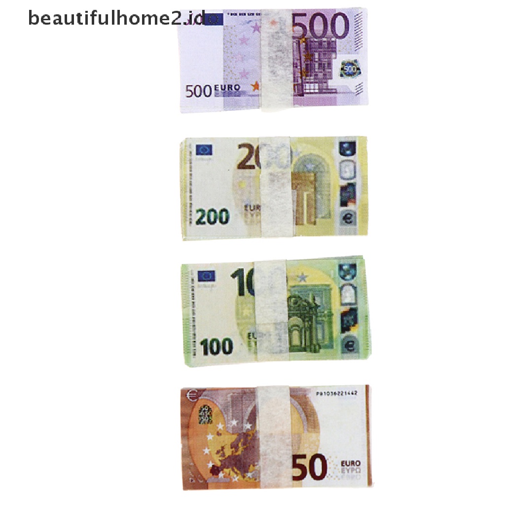 [beautifulhome2.id] 20Pcs/Set Dollhouse Pocket Euro Simulation Toy Banknote Mini Miniature Model ID