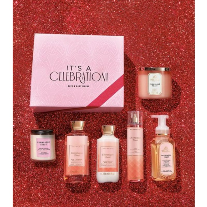 ORI 100% CHAMPAGNE TOAST Bath & Body Works Body Mist, Lotion, Shower Gel, Candle, handsoap, Gift set