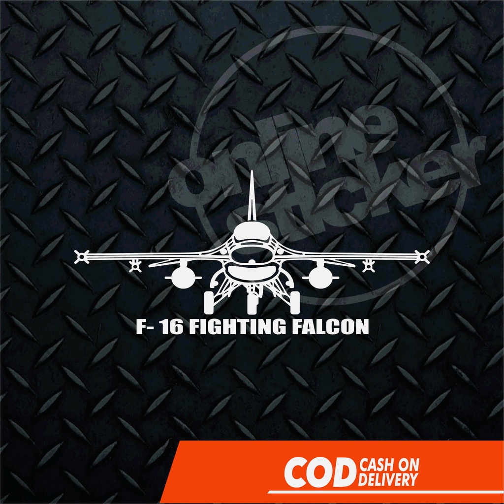 Stiker Pesawat tempur F-16 Fighting Falcon untuk mobil kaca belakang | sticker cutting